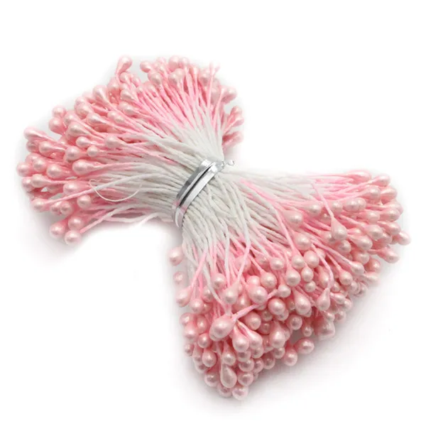 Light Pink 288 шт, 3 мм, разные цвета, жемчужный цветок, stamen pistil, украшение для торта, сделай сам, Двойные головки, C1101 - Цвет: Light Pink