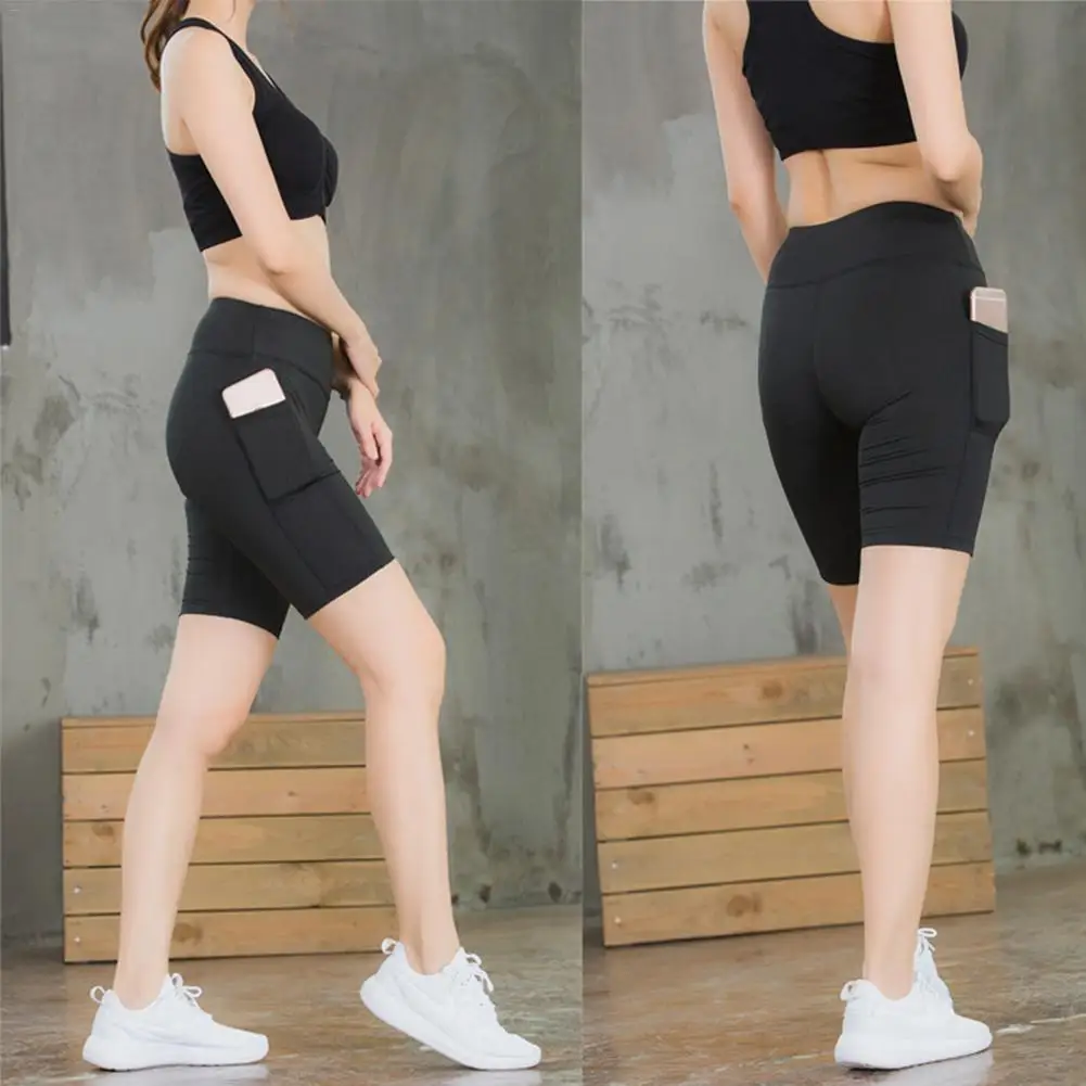 Женщины Hip lifting спортивные шорты Running Training высокие эластичные облегающие Quik Dry Half