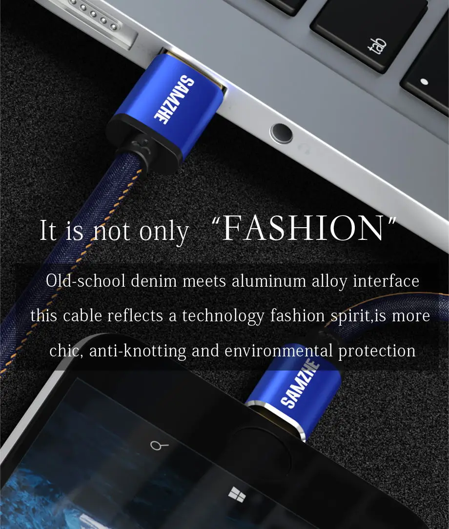 SAMZHE USB 2,0 Тип usb C кабель джинсы ткань 5V 2A кабель для быстрой зарядки из джинсовой ткани плетеный телефонный кабель для зарядки и передачи данных для Xiaomi huawei Letv samsung