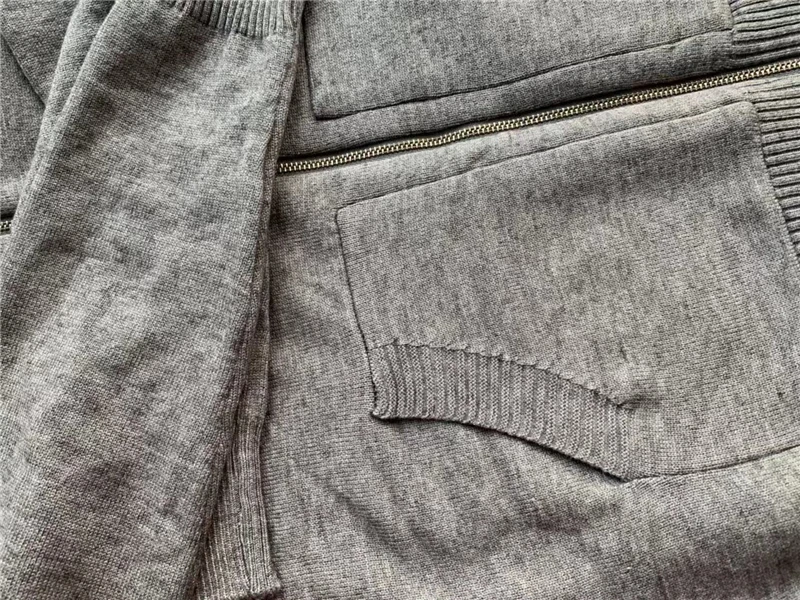 Knitted tracksuit for women Hooded Sweater Casual knitted suit Women 2 Piece set Zipper long sleeve Sporting women's suit