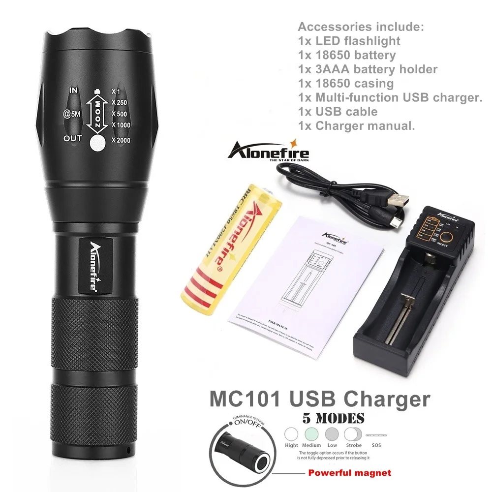 Magnet Option H AloneFire G700N XM-L2 светодиодный фонарик, фонарь для улицы, водонепроницаемый, с увеличением магнита, для путешествий, охотничий фонарь, лампа с аккумулятором 18650 - Испускаемый цвет: Magnet Option H
