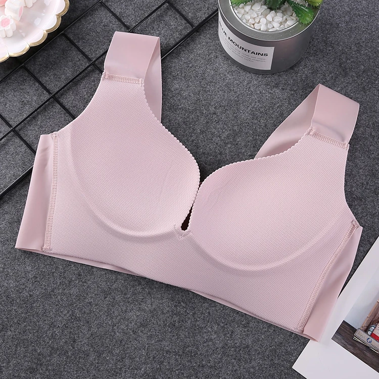 Бесшовный Бюстгальтер с глубоким V образным вырезом и чашками пуш