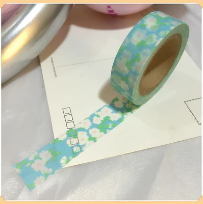 Красивая 15 мм * 10 м Высококачественная Васи бумажная лента/синий фон маленький