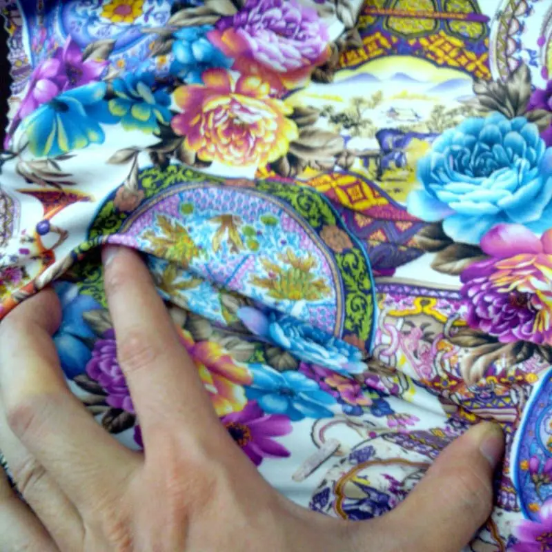 New Arrival Thicker Spandex Printing Hand Draw European comfortable Elastic Dress Fabric Bottle African Design Print fabrics | Дом и сад