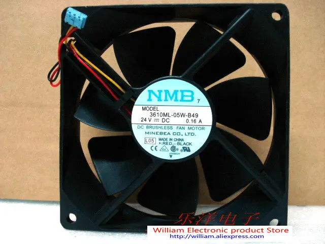 

NMB-MAT 3610KL-05W-B49 DC24V 0.16A 92*92*25 мм с двумя шарикоподшипниками, сигнальный инвертор, вентилятор охлаждения