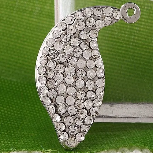 10 шт./лот Серебряные Тона Кристалл Листьев Tear Drop Бисера Шарм AA842-2 | Украшения и