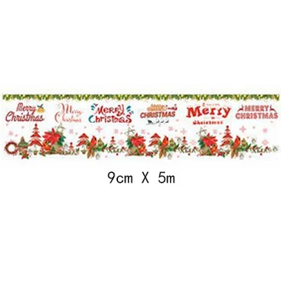 01 merry christmas 9 см* 5 м Рождественский Санта Клаус васи лента DIY декоративный альбом-ежедневник маскирующая лента клейкая лента этикетка наклейка канцелярские товары - Цвет: 01 merry christmas
