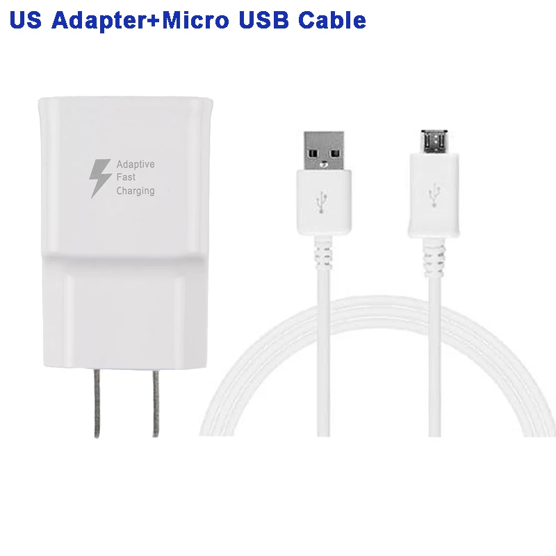 US and 1M Cable Samsung!! Быстрая зарядка для путешествий настенное Зарядное устройство для samsung Galaxy note2 NOTE4 N9100 J1 Grand 2 G7106 I8530 X208 G850 A9 A8 - Тип штекера: US and 1M Cable