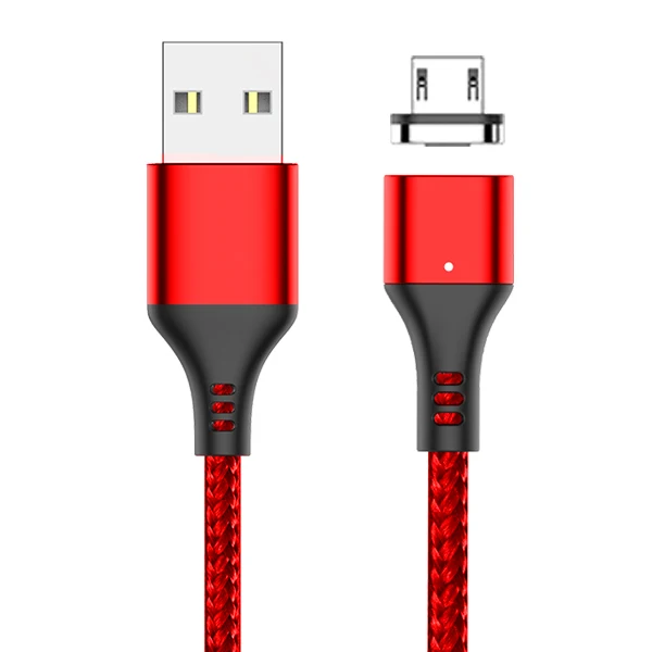 Red ACCEZZ Магнитный Usb кабель для зарядки и синхронизации данных микро USB кабели для зарядки Android телефон Redmi Note 4 samsung S7 S6 S5 LG huawei - Цвет: Red