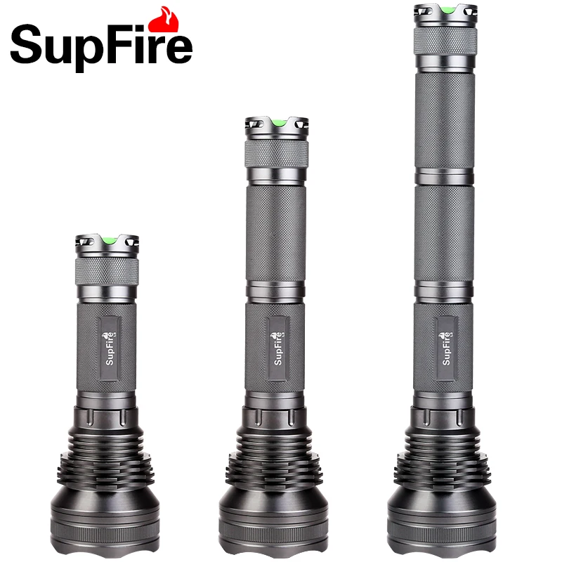 SupFire L3+ Тактический Cree XM-L2 T6 светодиодный фонарик переменной длины фонарь для самообороны с 2*226500 батареей