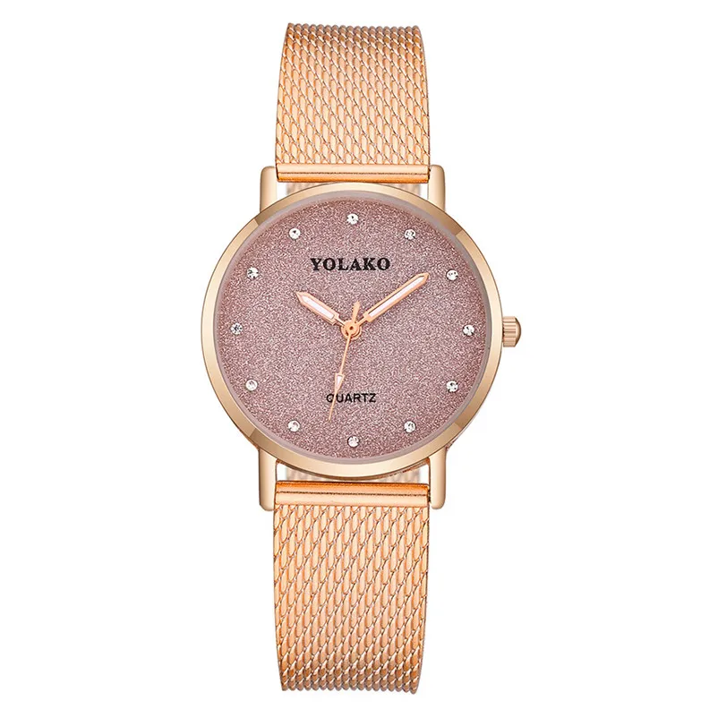 Модные женские часы повседневные стальные сетчатые из сплава аналоговые
