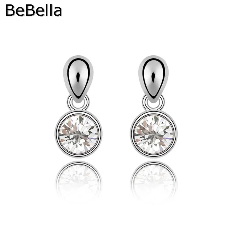 BeBella милые круглые серьги капли с чешскими кристаллами оригинальный модный бренд