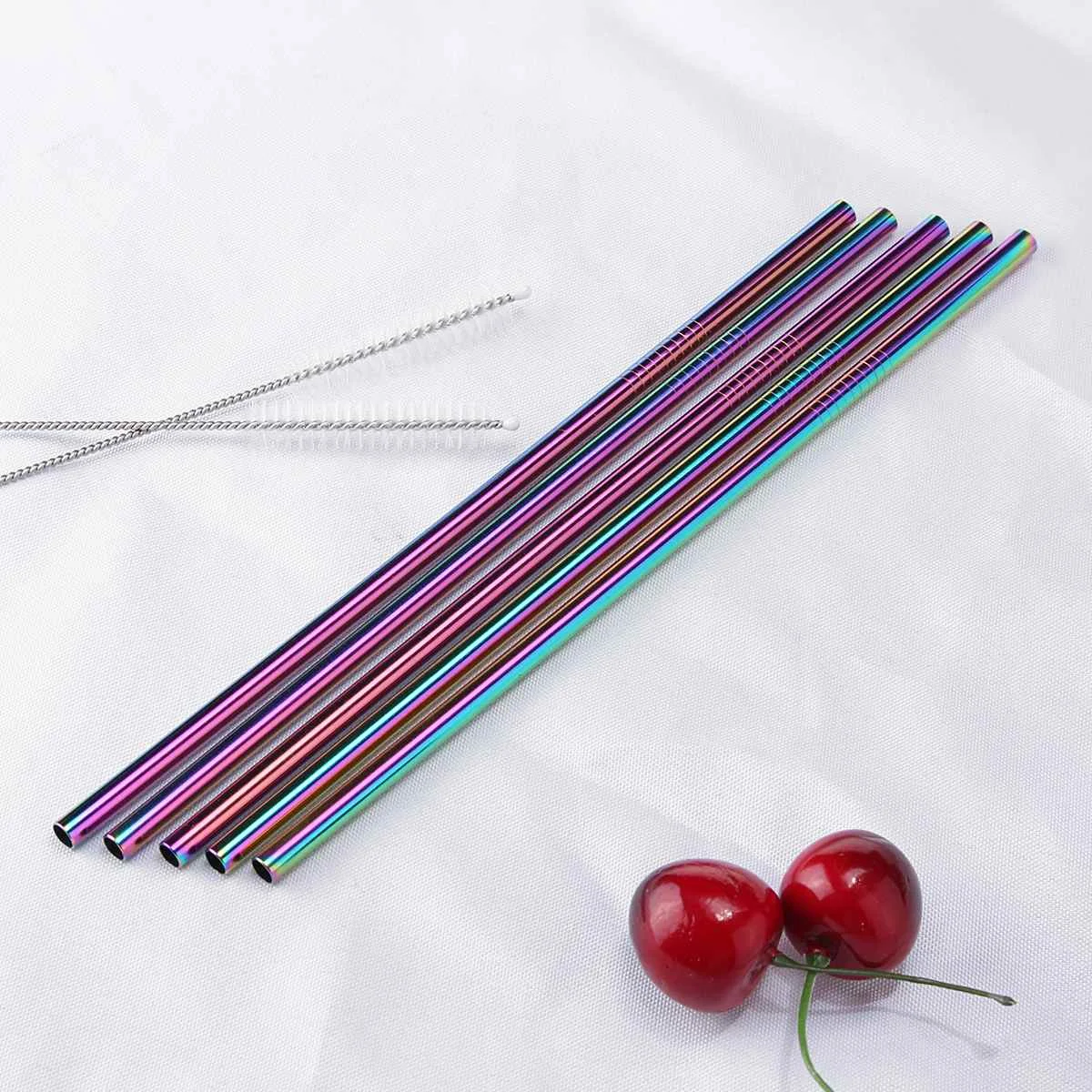 7 шт. (5 соломинок) многоразовая соломинка для питья металлическая из нержавеющей