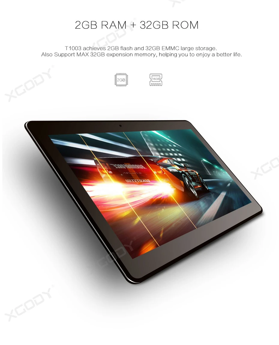 XGODY T1003, 10,1 дюймов, 3G, планшеты с телефонными звонками, четырехъядерный планшетный ПК, Android 5,1, 2 Гб, 32 ГБ, WiFi, gps, две sim-карты, 5 Мп, камера, планшет, фаблет