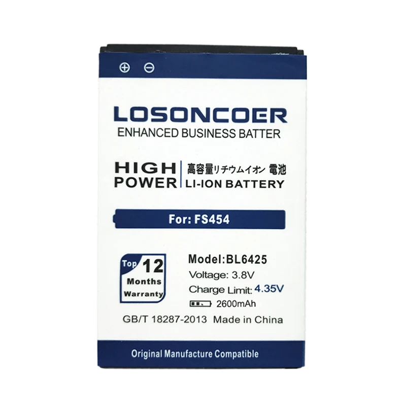 Аккумулятор LOSONCOER BL6425 2600 мАч для fly FS454 Nimbus 8 FS455 11 FS457 15 FS456 14 | Мобильные телефоны и