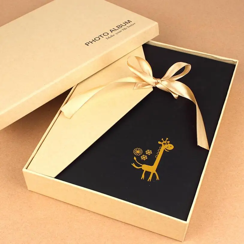 Фотоальбом из черной бумаги с подарочной коробкой 30 класс для детей всей семьи