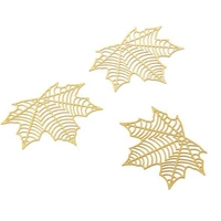 50pcslot wholesale new creative metal hollow leaves charms connectors for diy fashion earrings jewelry making accessories