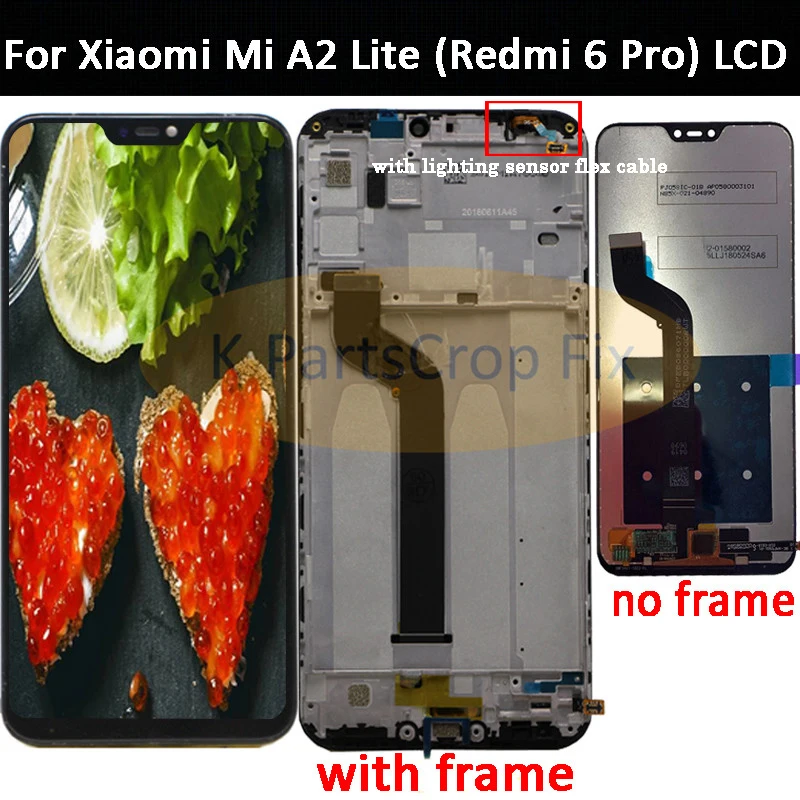 Рамка для Xiaomi Mi A2 Lite с ЖК дисплеем 5 84 дюйма качество AAA Замена экрана Redmi 6 Pro