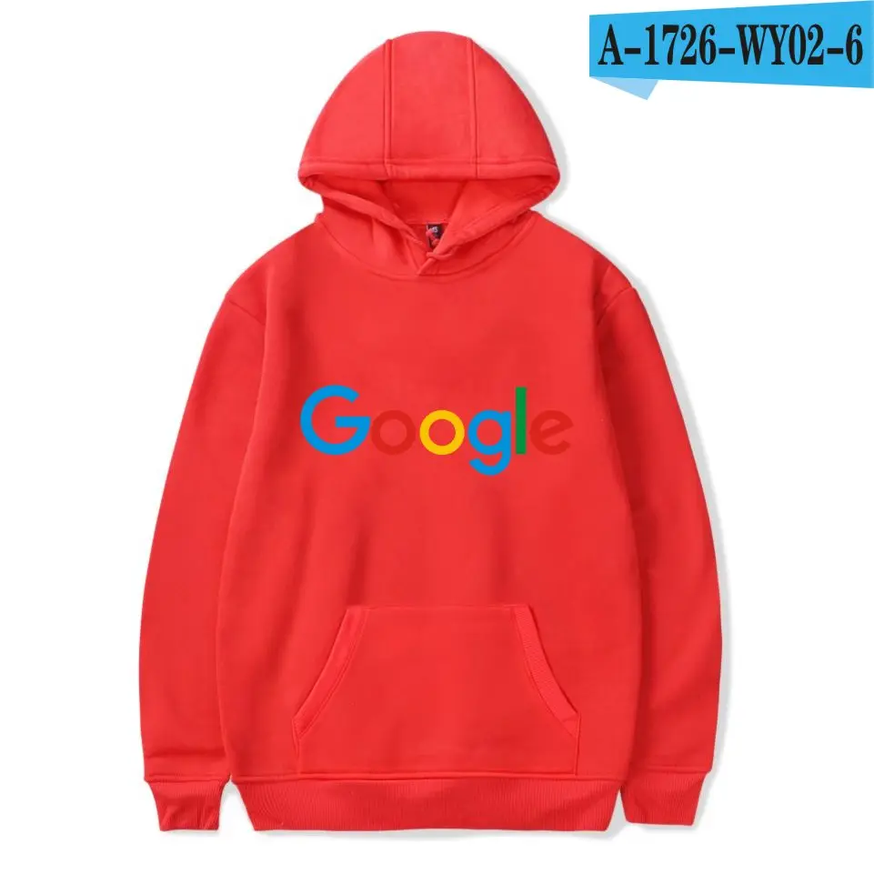 Red Худи Google, Повседневная зимняя одежда Google, хлопковая толстовка с круглым вырезом и логотипом Google - Цвет: Red