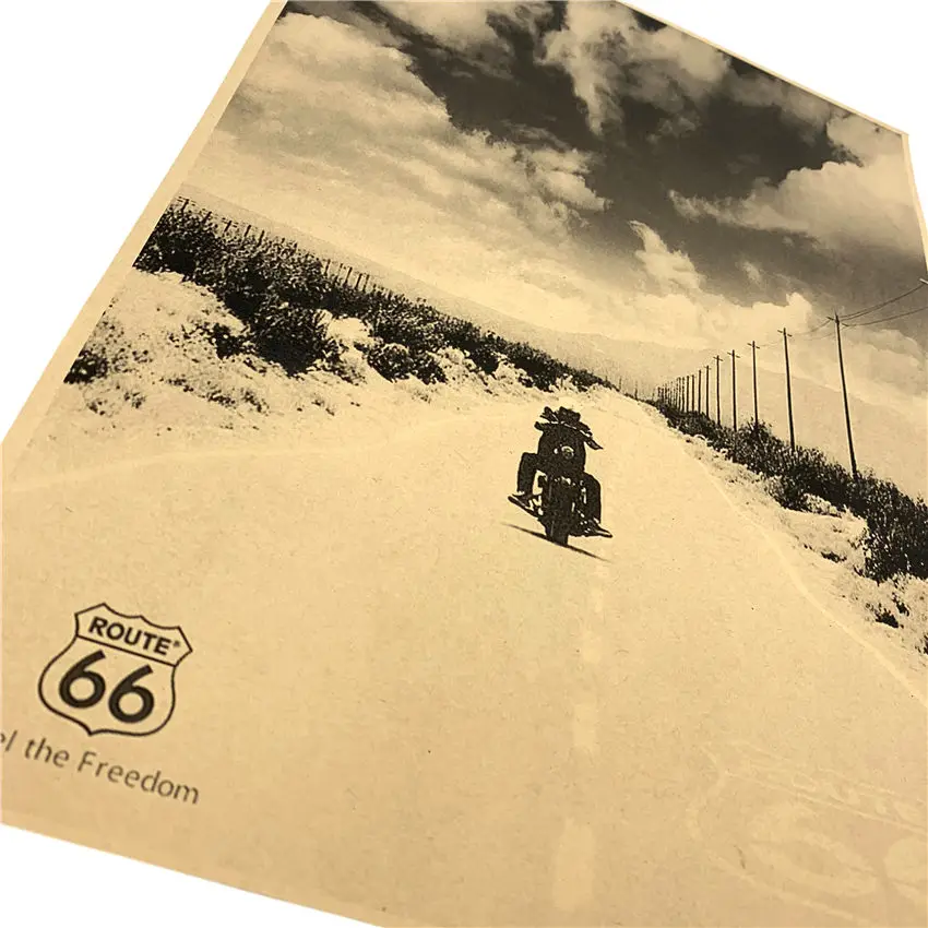 Route 66 винтажные плакаты украшение ретро бумажные наклейки на стену Плакаты для