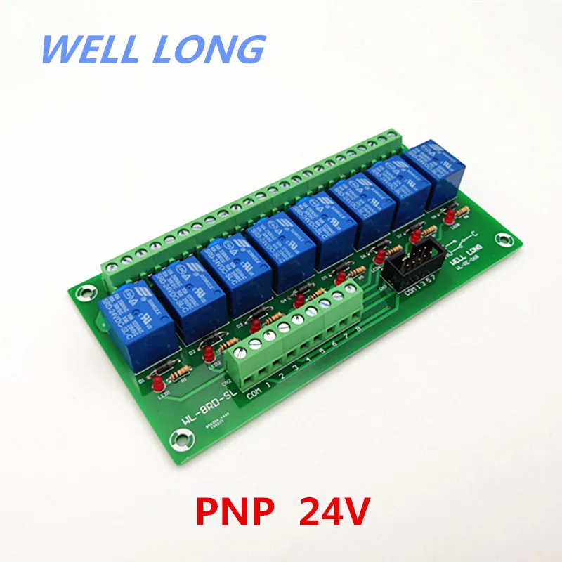 

8-канальный PNP тип 24В 10А реле питания интерфейсный модуль, SONGLE SRD-24VDC-SL-C реле.