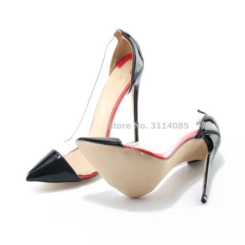 Туфли лодочки из лакированной кожи на тонком высоком каблуке с острым носком|pointed