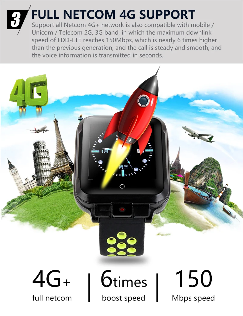 2g/3g/4g Смарт-часы с mp3 камера Android 6,0 частота сердечных сокращений монитор артериального давления LTE Wi-Fi GPS Google Map Смарт-часы