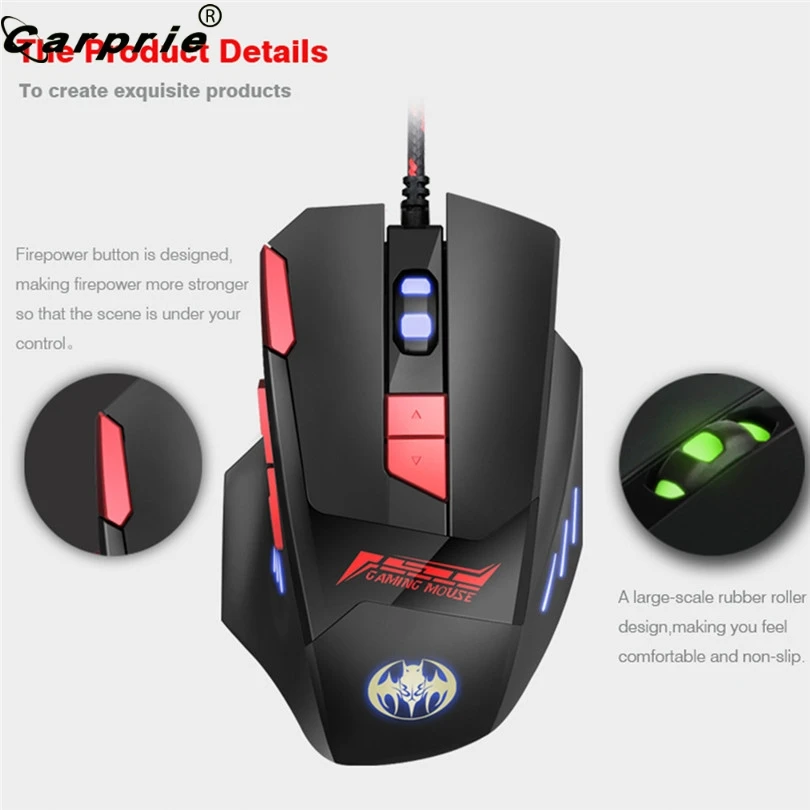 Оптическая игровая мышь CARPRIE 1 шт. эргономичная Проводная 6800DPI 7 передач для