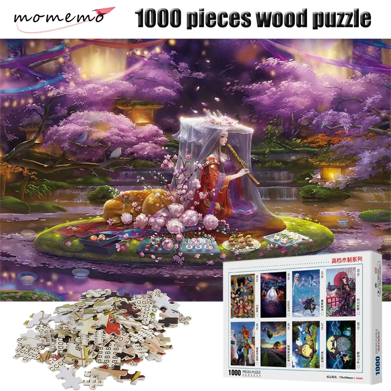 MOMEMO Sakura фестиваль головоломки 1000 штук деревянные взрослые развлекательные головоломки игрушечный конструктор детские игрушки игра-головоломка