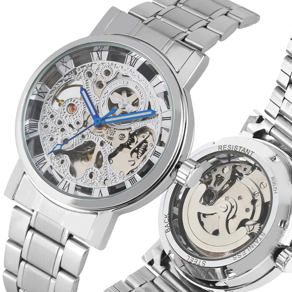 Роскошные механические часы с автоматическим заводом белый Римский цифровой