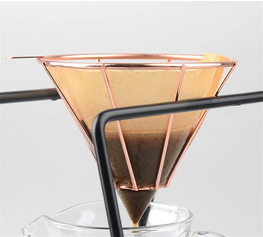 V60 фильтр для кофе эспрессо из нержавеющей стали капельница фильтр держатель чашки Твердые капельная Кофеварка бытовые кухонные аксессуары