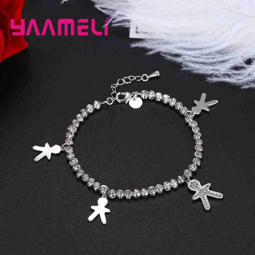 Новейший бренд браслет YAAMELI для женщин с 4 серебряными красивыми подвесками