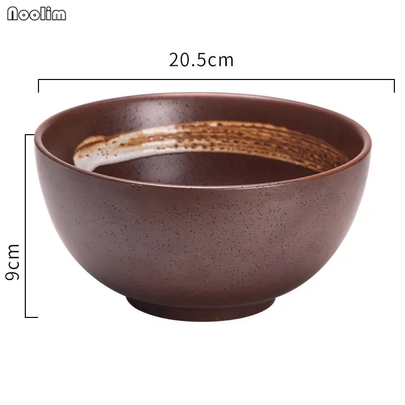 Bowl-D L Под остеклением японский стиль чаша керамическая миска для лапши большие чаши креативный Ресторан Бытовая ретро-емкость столовая посуда - Цвет: Bowl-D L