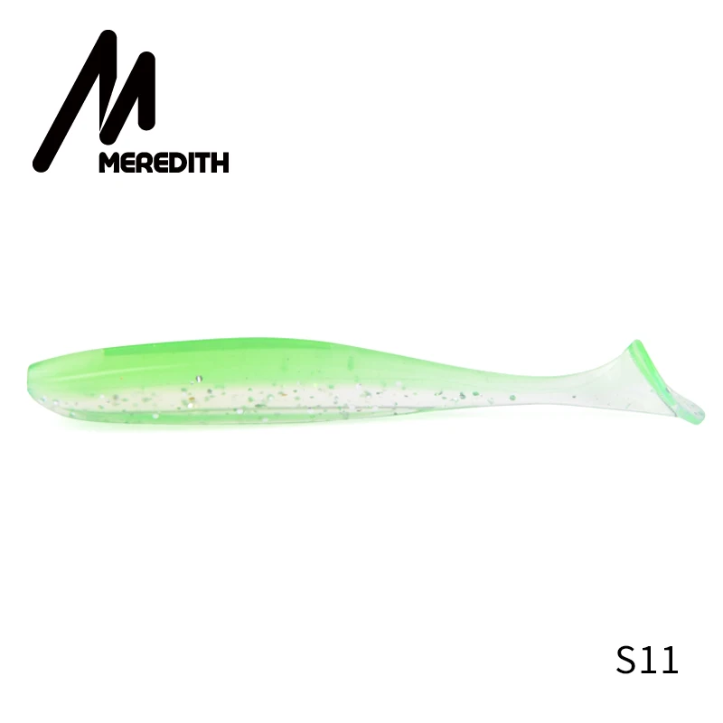 Meredith, 13 см, 11,5 г, 4 шт., рыболовные приманки, наживки, легко Скручивающиеся плавающие приманки, мягкая силиконовая приманка, двойной цвет, искусственный карп, Мягкая приманка - Цвет: S11
