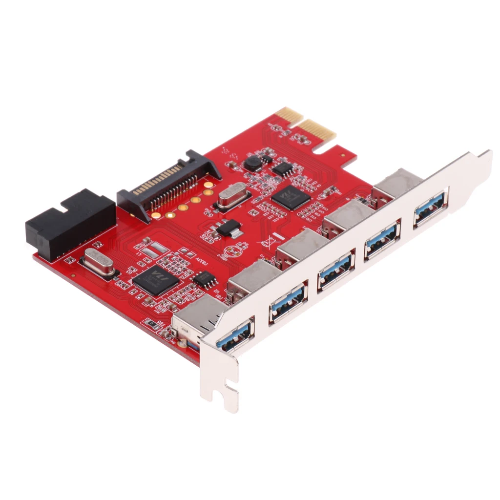 5 портовая PCI E экспресс карта к USB 3 0 19 контактному адаптеру разъема|Платы