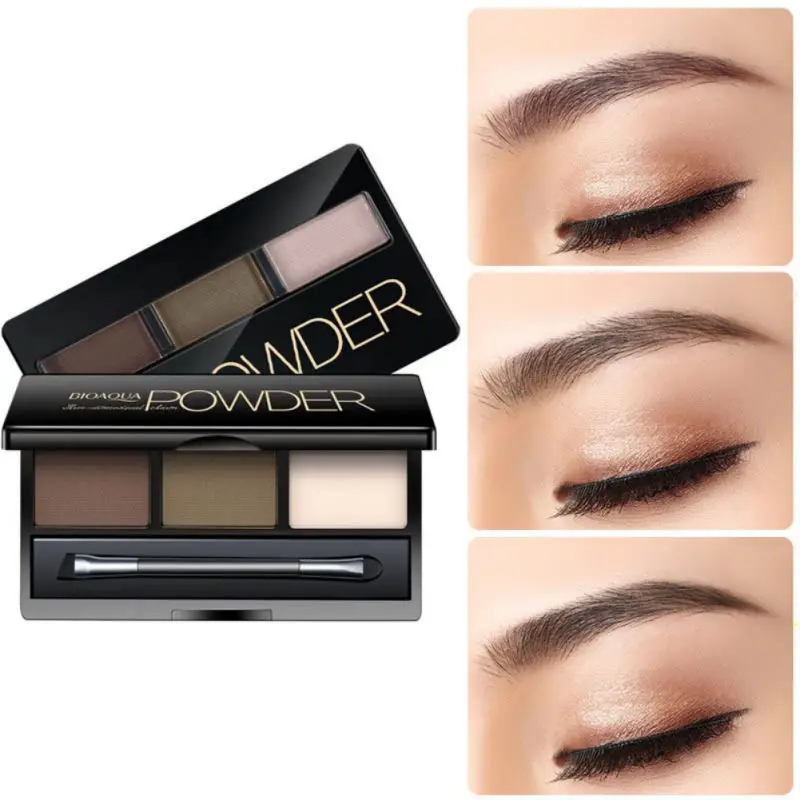 Палетка пудры для бровей водостойкий тени усилитель косметическая кисть