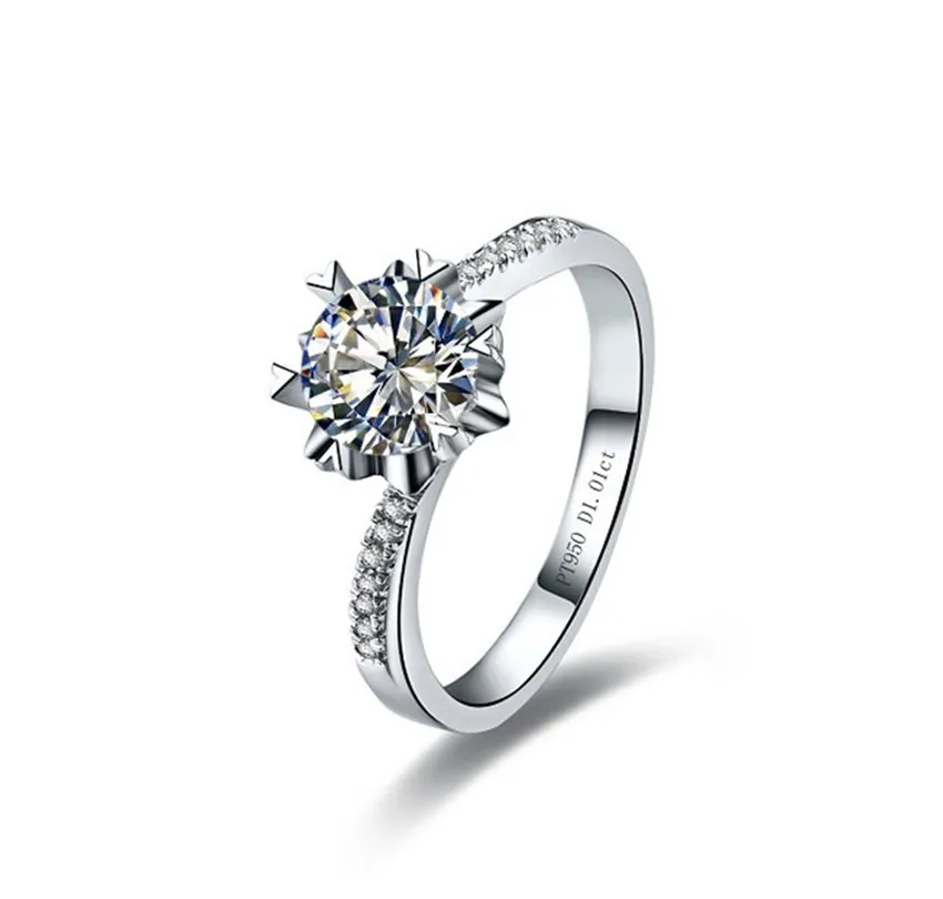 Соблазнительное Ювелирное кольцо 0.5CT 5 0 мм G H круглое ограненное из моиссанита с