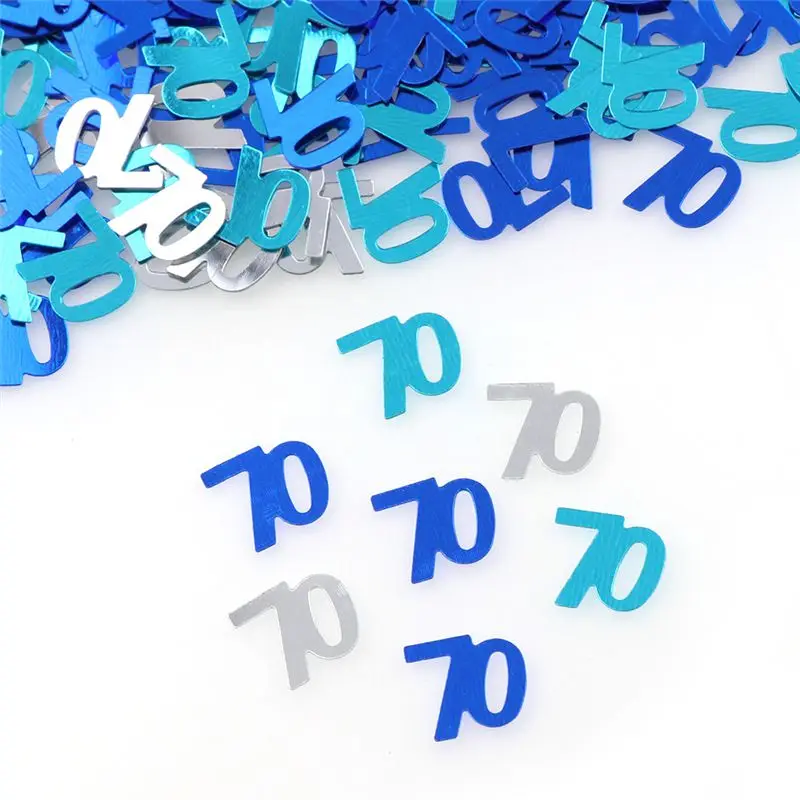 70 blue 15 г леди MenNumber цифровой 16 18 30 60 YearsOld посыпать металлик конфетти стол разброс взрослых Happy День рождения украшения - Цвет: 70 blue