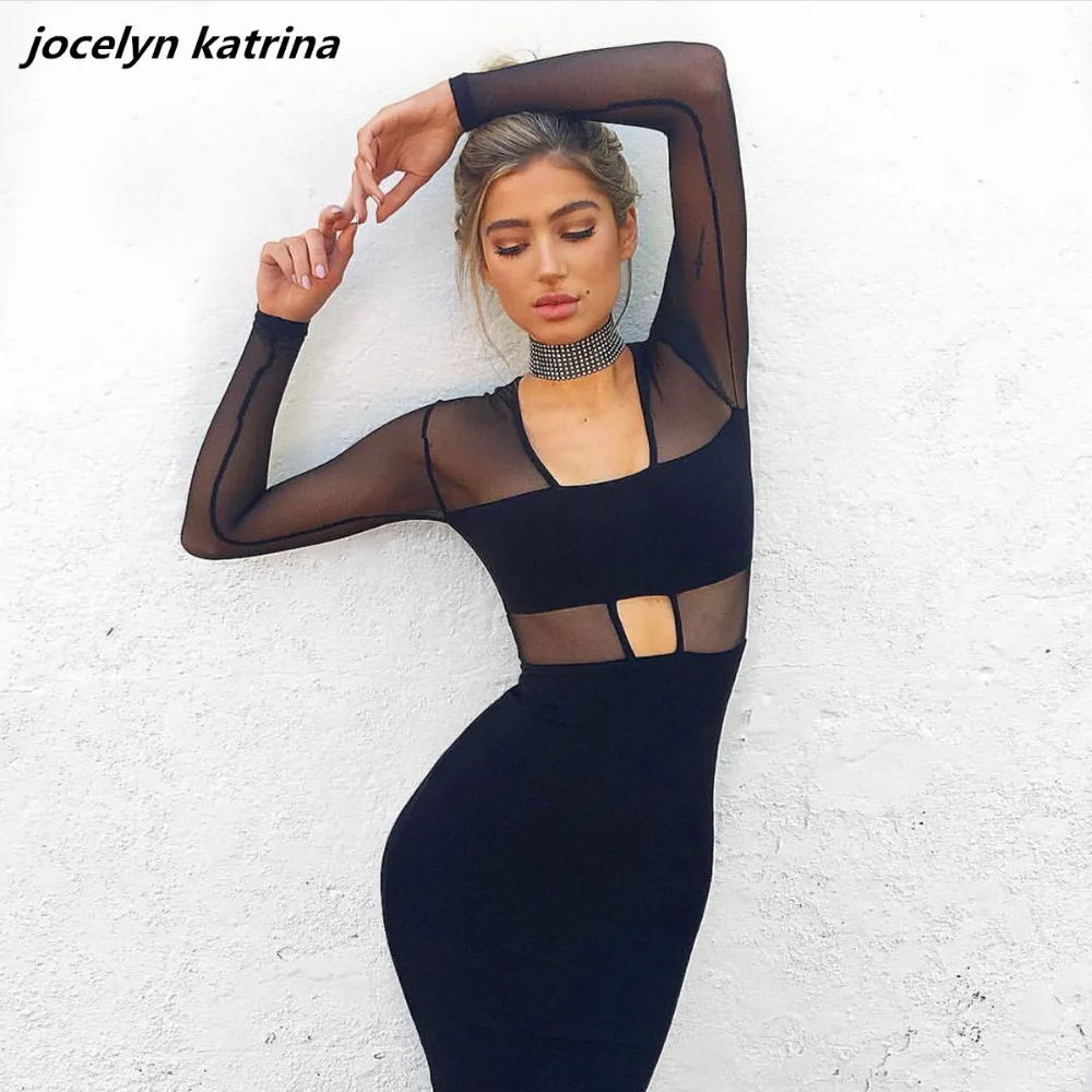 Jocelyn Катрина Брендовые женские сетки лоскутное перспектива сексуальная клуб