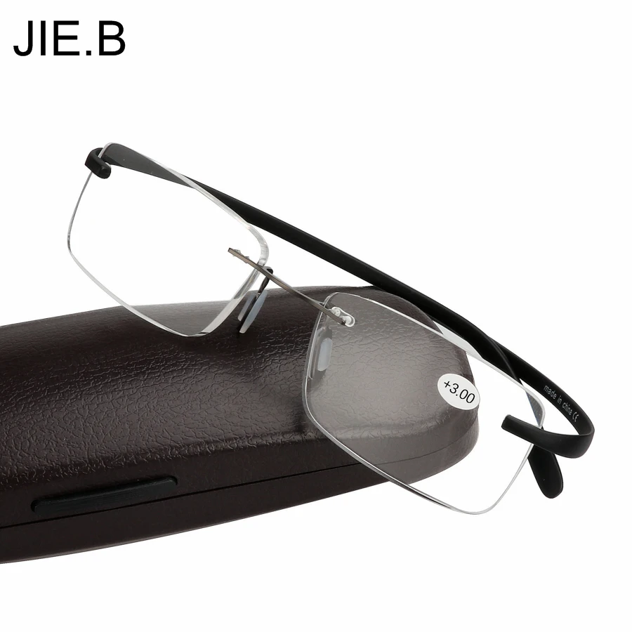 

JIE.B New arrival retro rimless memory TR90 flexible unisex eyeglasses fashion reading glasses men women +1.00~+4.00