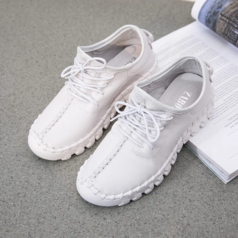 Женские туфли ручной работы из натуральной кожи кроссовки повседневная обувь на