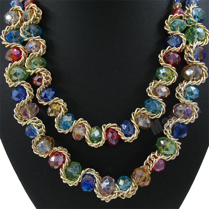 Заявление Моды Ожерелья для Женщин 2017 Vintage Воротник Золотая Цепь Большой Двойной