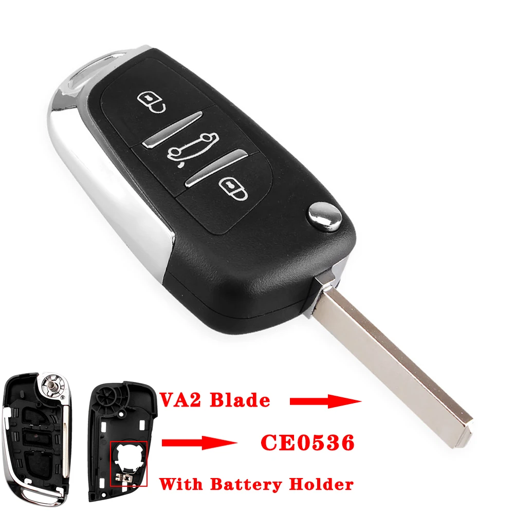 3 Buttons KEYYOU 2/3 кнопки Модифицированный Корпус для автомобильного ключа дистанционного ключа fobr чехол КРЫШКА ДЛЯ Citroen купе VTR C2 C4 C5 C6 C8 Berlingo Xsara Picasso - Цвет: 3 Buttons