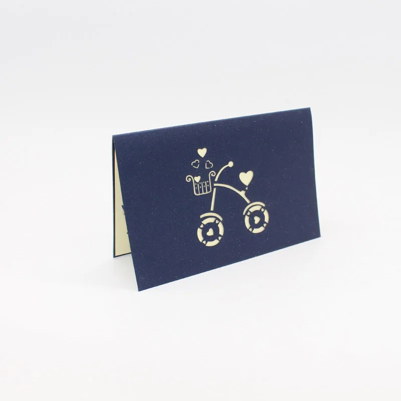 3D Laser Cut Handmade Carving Retro Bike Paper Invitation Greeting Cards PostCard Birthday Party Kids Creative Gift Collection | Дом и сад
