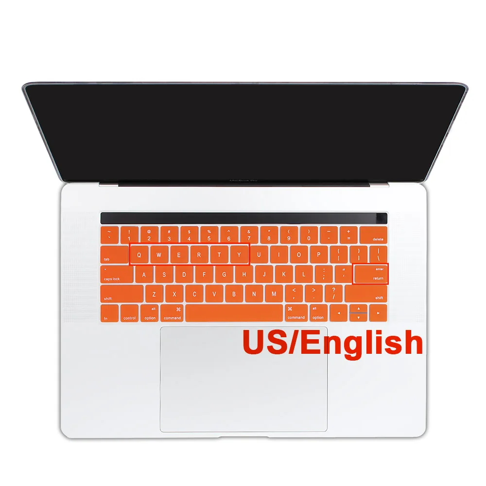 Orange Для Macbook Pro 13 15 13,3 15,6 Сенсорная панель A1706 A1707 A1989 A1990 A2159 английская Клавиатура США защитная накладка - Цвет: Orange