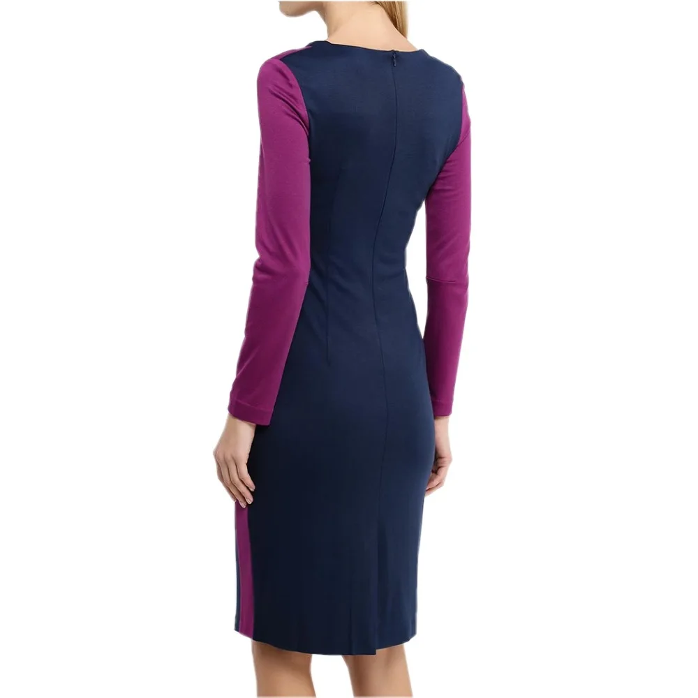 Весна Женщины С Длинным Рукавом Элегантные Старинные Туника Лоскутное Офис