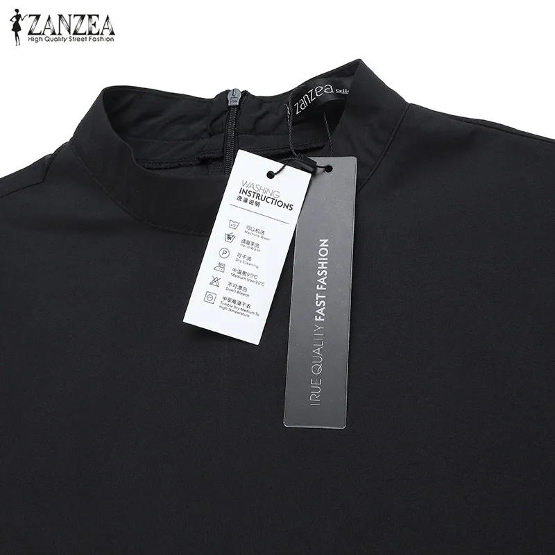 2017 ZANZEA S 5XL Для женщин негабаритных Colorblock сращивания лоскутное элегантные