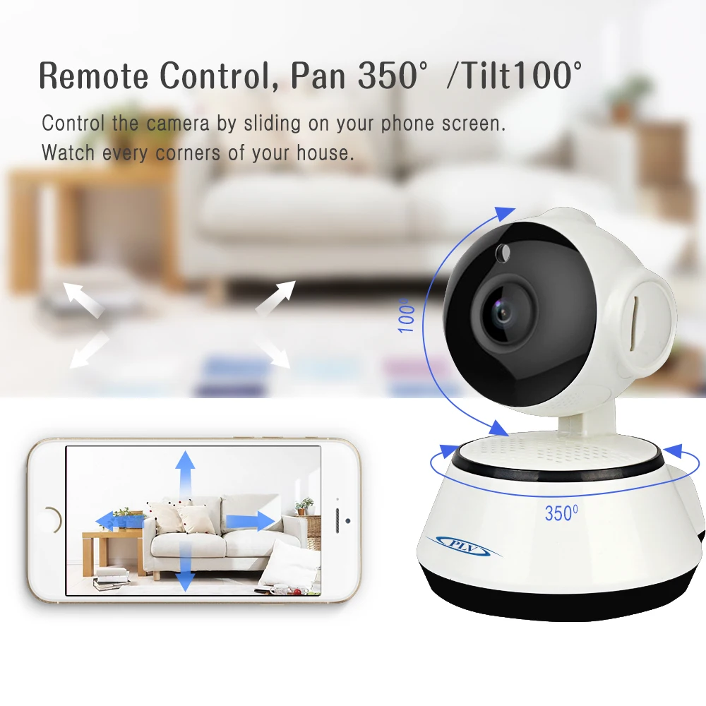 PLV 720 P HD Ip Камера Беспроводной Wi Fi видеонаблюдения Ночь безопасности сети Крытый