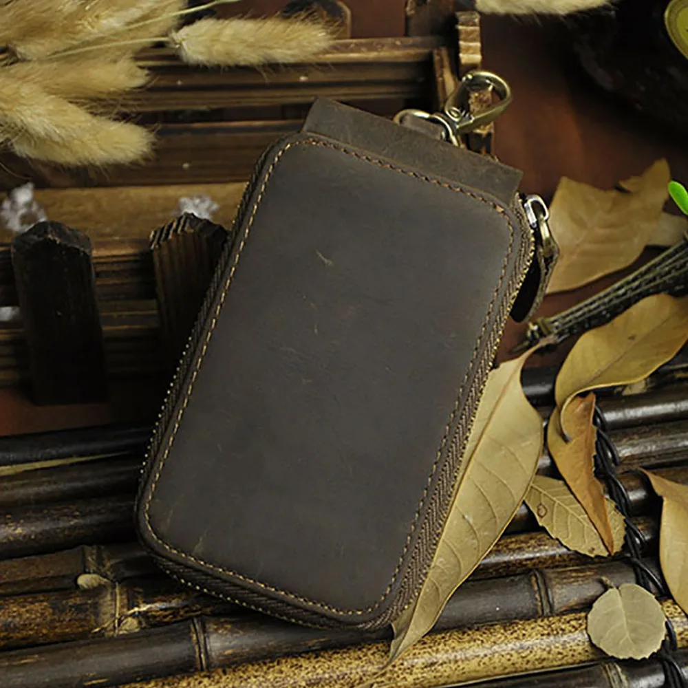 Бумажники для ключей Crazy Horse/масло из натуральной кожи ключница мужчин и женщин