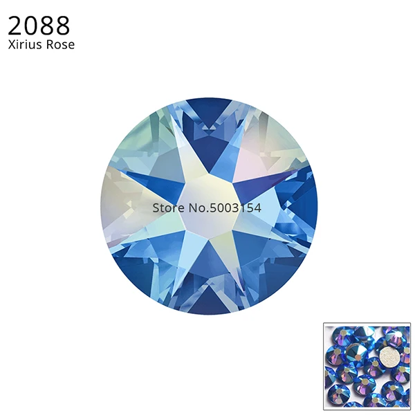 Sapphire 206 AB F 24 шт.) Оригинальные кристаллы от Swarovski 2058 XILION 2088 XIRIUS Rose без горячей фиксации стразы с плоской задней частью для украшения ногтей - Цвет: Sapphire 206 AB F